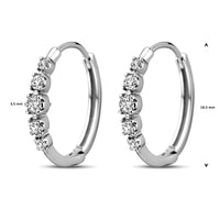 vDam Klapoorringen Zirkonia 18,5 Mm Zilver Gerhodineerd 1338994