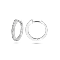 vDam Klapoorringen Zirkonia 2 Mm Buis Zilver Gerhodineerd 1339802