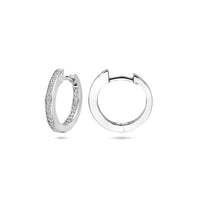 vDam Klapoorringen Zirkonia 2 Mm Buis Zilver Gerhodineerd 1339803