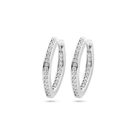 vDam Klapoorringen Zirkonia 21 Mm Zilver Gerhodineerd 1340043