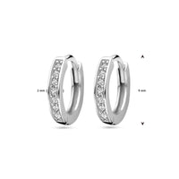 vDam Klapoorringen Zirkonia 9 Mm Zilver Gerhodineerd 1331367