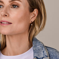 vDam Klapoorringen Zirkonia En Zwart Emaille Zilver Gerhodineerd 1338592