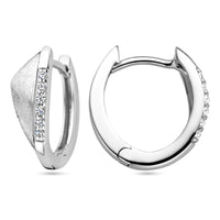 vDam Klapoorringen Zirkonia Gescratcht Zilver Gerhodineerd 1338038