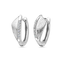 vDam Klapoorringen Zirkonia Gescratcht Zilver Gerhodineerd 1338038