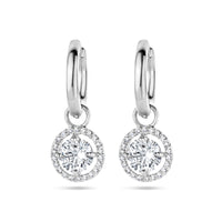 vDam Klapoorringen Zirkonia Halo Zilver Gerhodineerd 1335697
