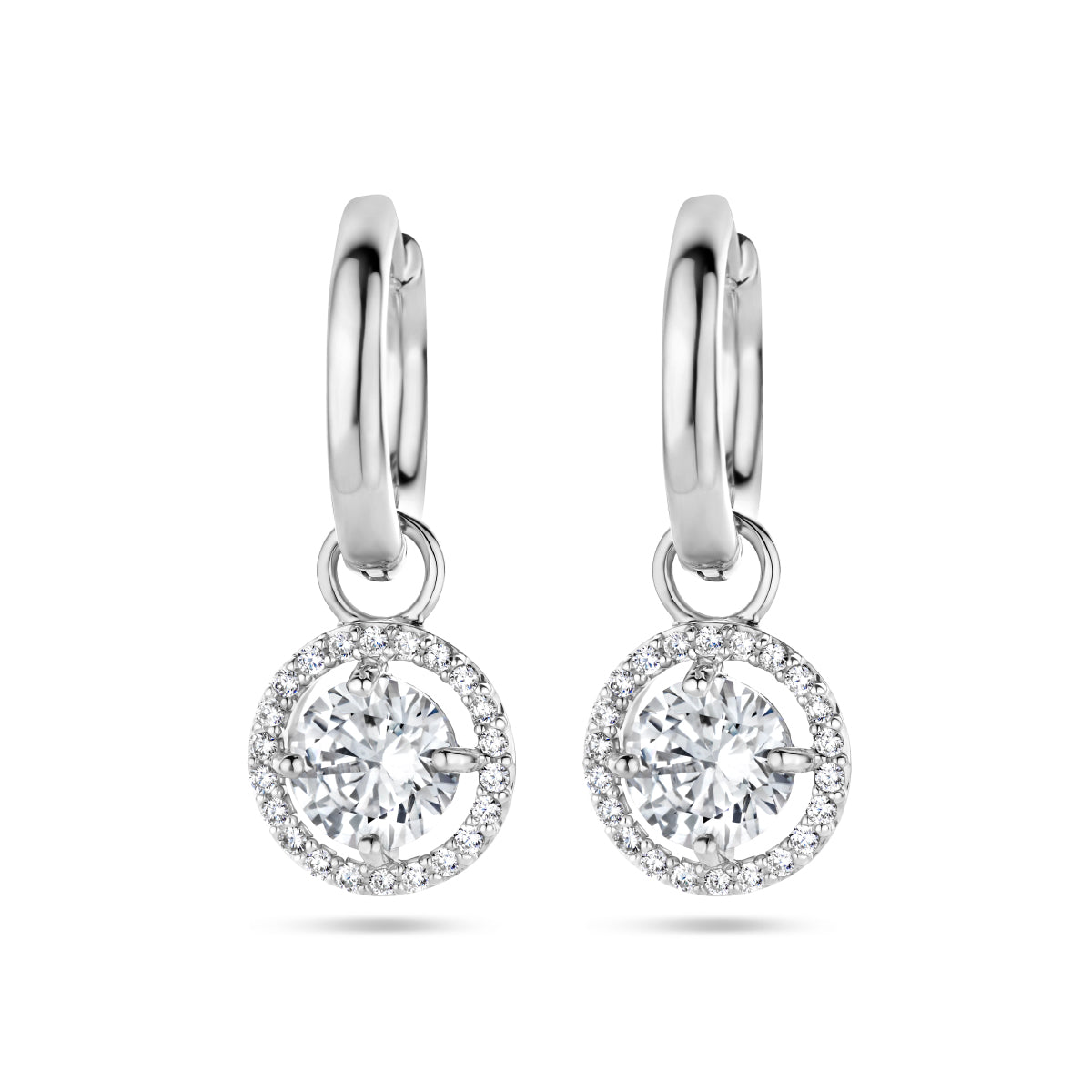 vDam Klapoorringen Zirkonia Halo Zilver Gerhodineerd 1335697