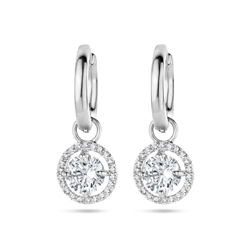 vDam Klapoorringen Zirkonia Halo Zilver Gerhodineerd 1335697