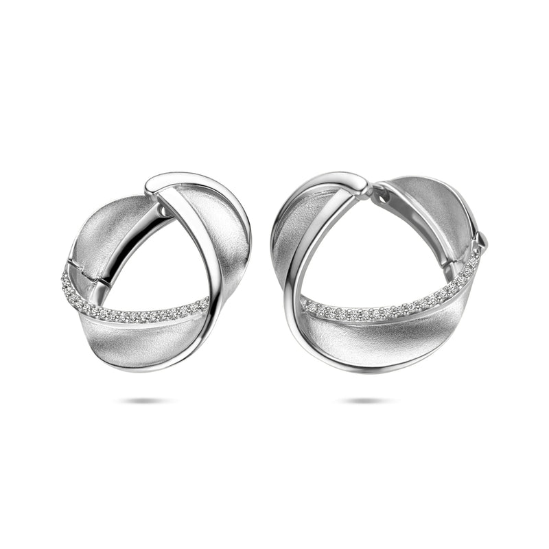 vDam Klapoorringen Zirkonia Poli/mat 21,5 Mm Zilver Gerhodineerd 1341186