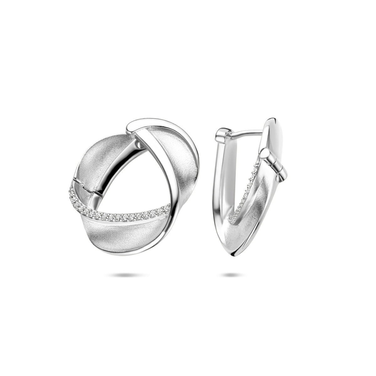 vDam Klapoorringen Zirkonia Poli/mat 21,5 Mm Zilver Gerhodineerd 1341186