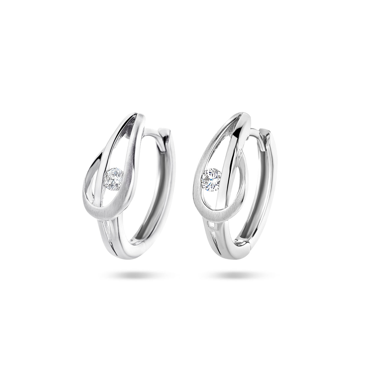 vDam Klapoorringen Zirkonia Poli/mat Zilver Gerhodineerd 1335321