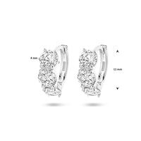vDam Klapoorringen Zirkonia Wit Zilver Gerhodineerd 1336595