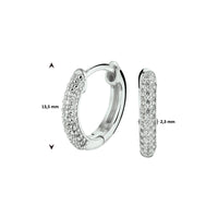 vDam Klapoorringen Zirkonia Zilver Gerhodineerd 1325207