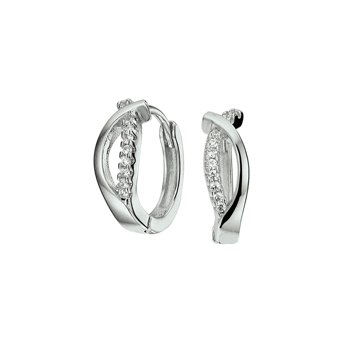 vDam Klapoorringen Zirkonia Zilver Gerhodineerd 1332709