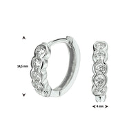 vDam Klapoorringen Zirkonia Zilver Gerhodineerd 1326993