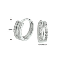 vDam Klapoorringen Zirkonia Zilver Gerhodineerd 1326994