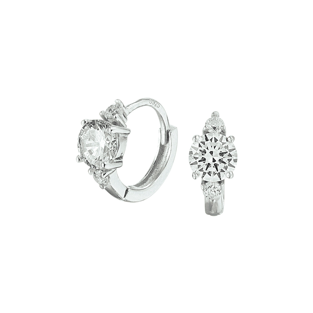 vDam Klapoorringen Zirkonia Zilver Gerhodineerd 1332701