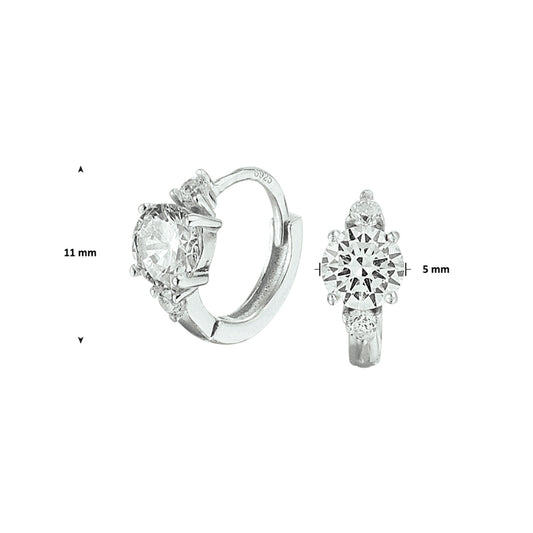 vDam Klapoorringen Zirkonia Zilver Gerhodineerd 1329093