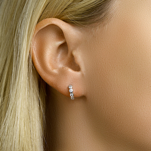 vDam Klapoorringen Zirkonia Zilver Gerhodineerd 1329345