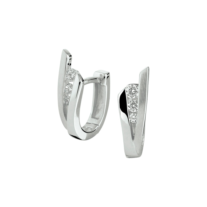 vDam Klapoorringen Zirkonia Zilver Gerhodineerd 1330150
