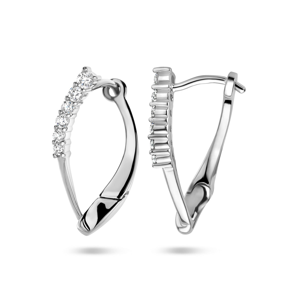 vDam Klapoorringen Zirkonia Zilver Gerhodineerd 1335288