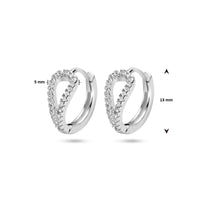 vDam Klapoorringen Zirkonia Zilver Gerhodineerd 1336318