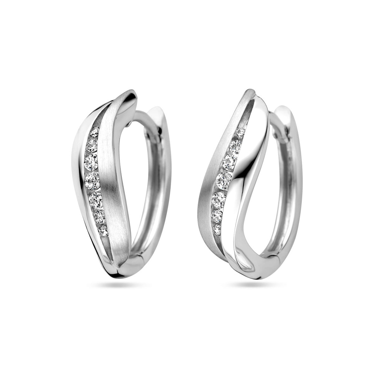 vDam Klapoorringen Zirkonia Zilver Gerhodineerd 1338037