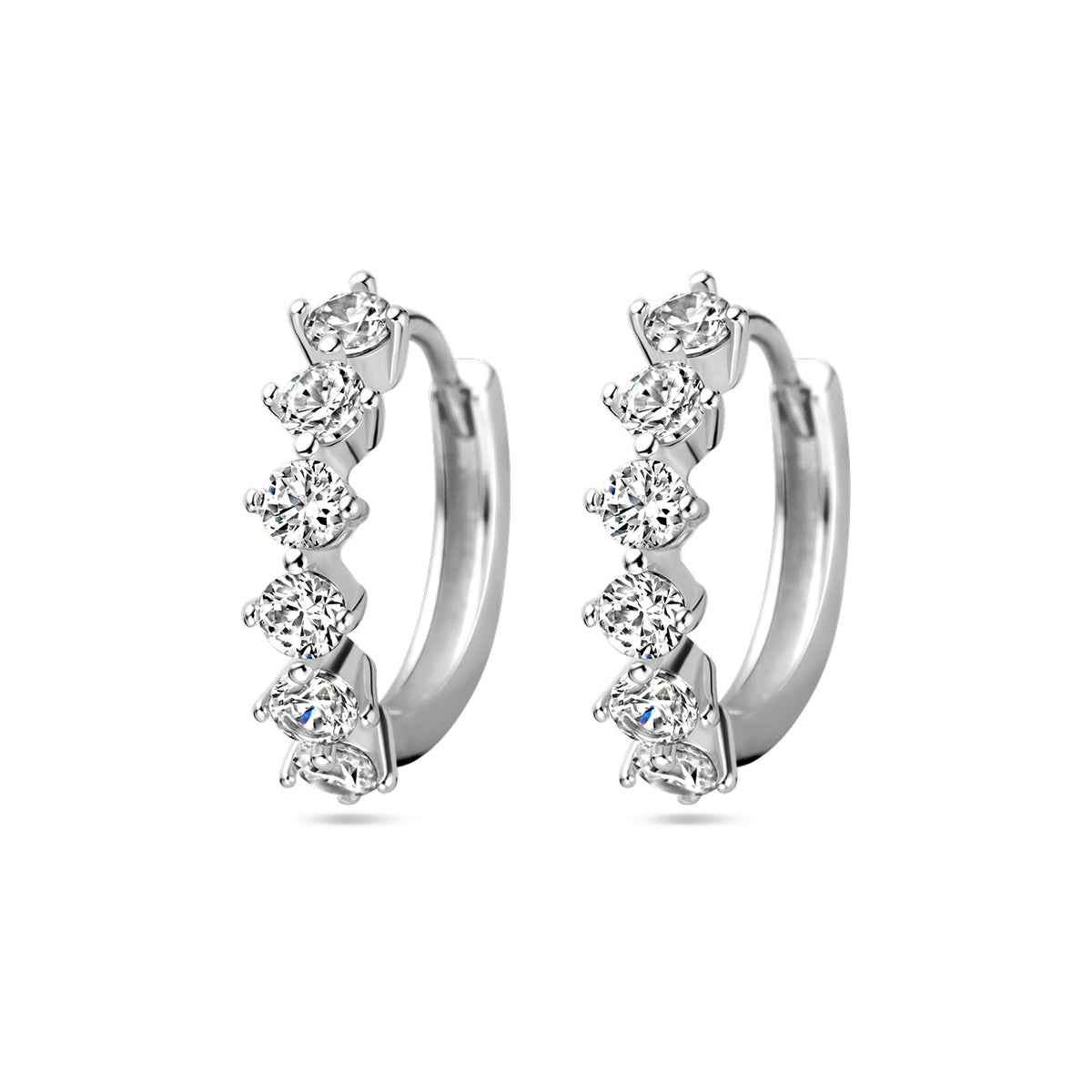 vDam Klapoorringen Zirkonia Zilver Gerhodineerd 1338053