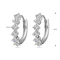 vDam Klapoorringen Zirkonia Zilver Gerhodineerd 1338053