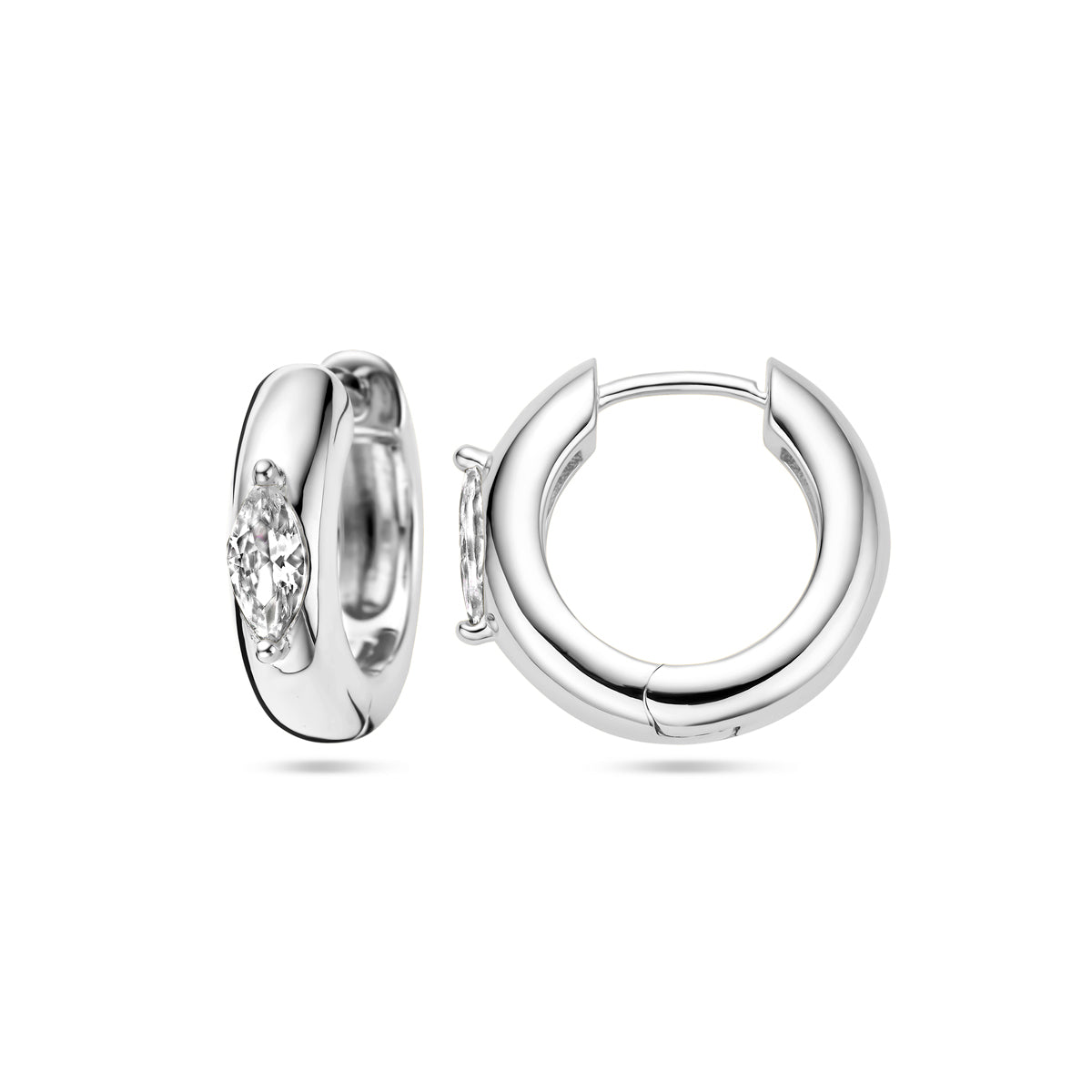 vDam Klapoorringen Zirkonia Zilver Gerhodineerd 1338238