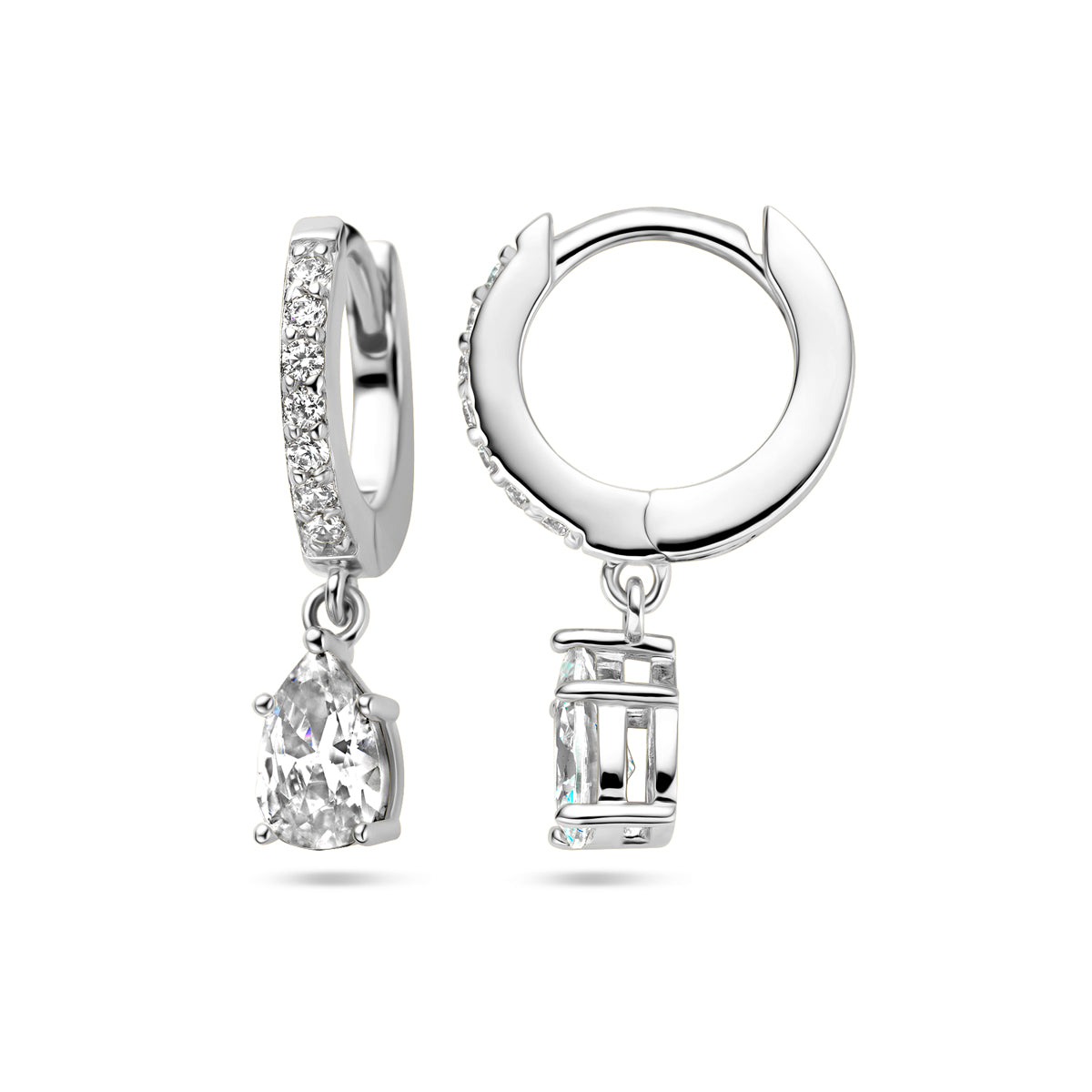 vDam Klapoorringen Zirkonia Zilver Gerhodineerd 1338245