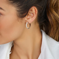 vDam Klapoorringen Zirkonia Zilver Gerhodineerd 1338324