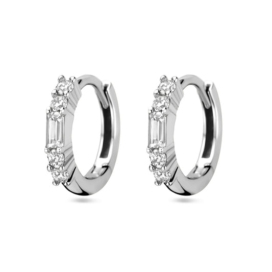 vDam Klapoorringen Zirkonia Zilver Gerhodineerd 1338449