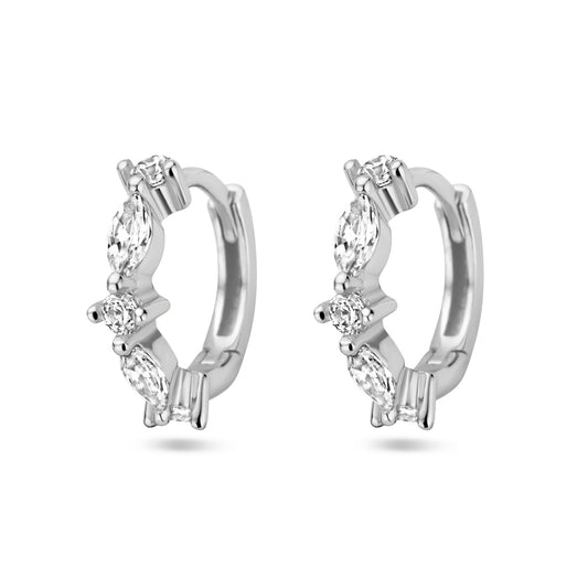 vDam Klapoorringen Zirkonia Zilver Gerhodineerd 1338455