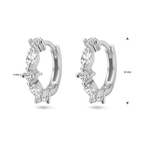 vDam Klapoorringen Zirkonia Zilver Gerhodineerd 1338455