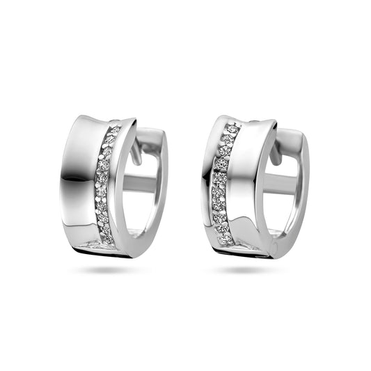 vDam Klapoorringen Zirkonia Zilver Gerhodineerd 1338503