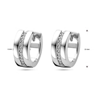 vDam Klapoorringen Zirkonia Zilver Gerhodineerd 1338507