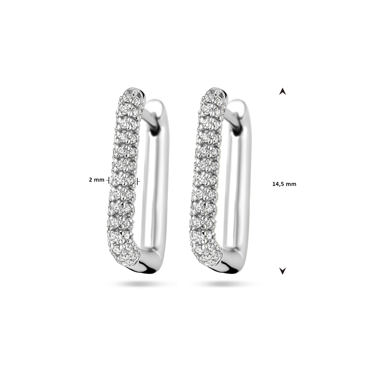 vDam Klapoorringen Zirkonia Zilver Gerhodineerd 1338573