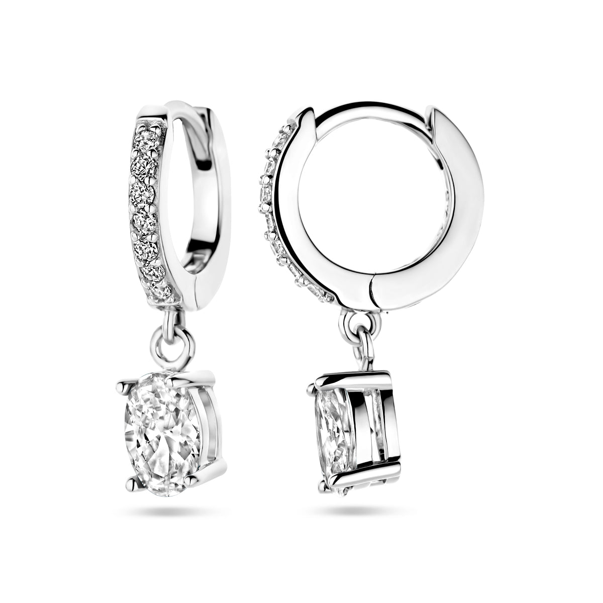 vDam Klapoorringen Zirkonia Zilver Gerhodineerd 1338783