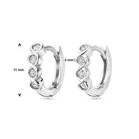 vDam Klapoorringen Zirkonia Zilver Gerhodineerd 1339089