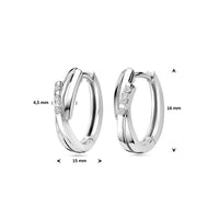 vDam Klapoorringen Zirkonia Zilver Gerhodineerd 1339096