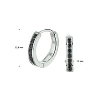 vDam Klapoorringen Zwart Zirkonia Zilver Gerhodineerd 1331371