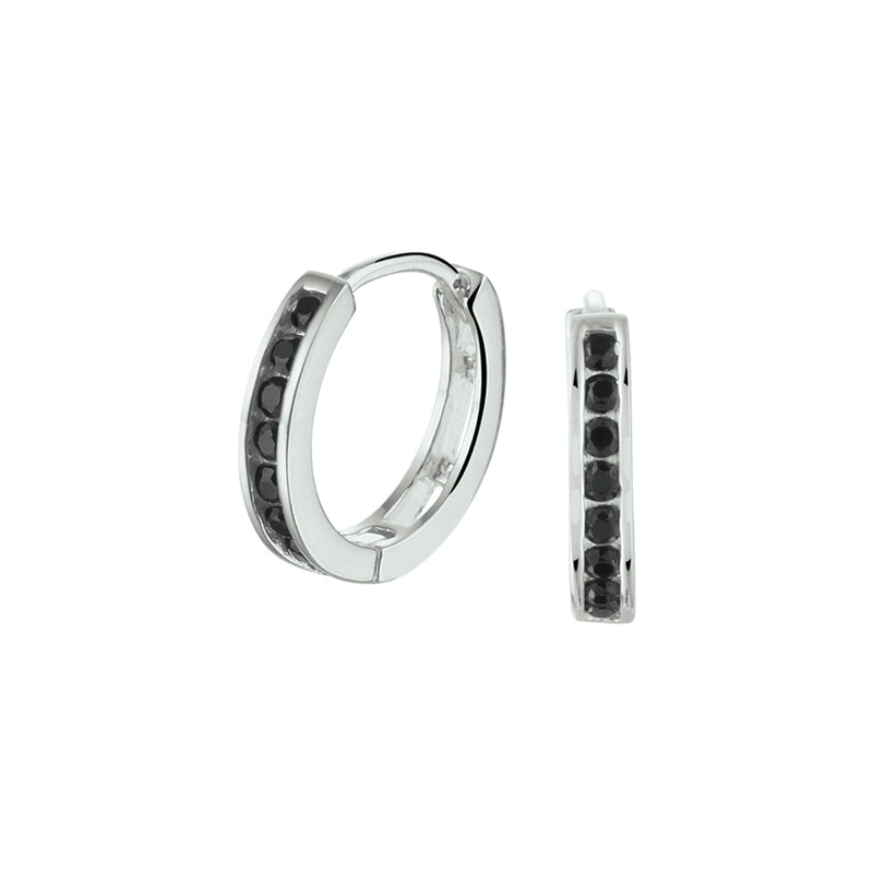 vDam Klapoorringen Zwart Zirkonia Zilver Gerhodineerd 1331371