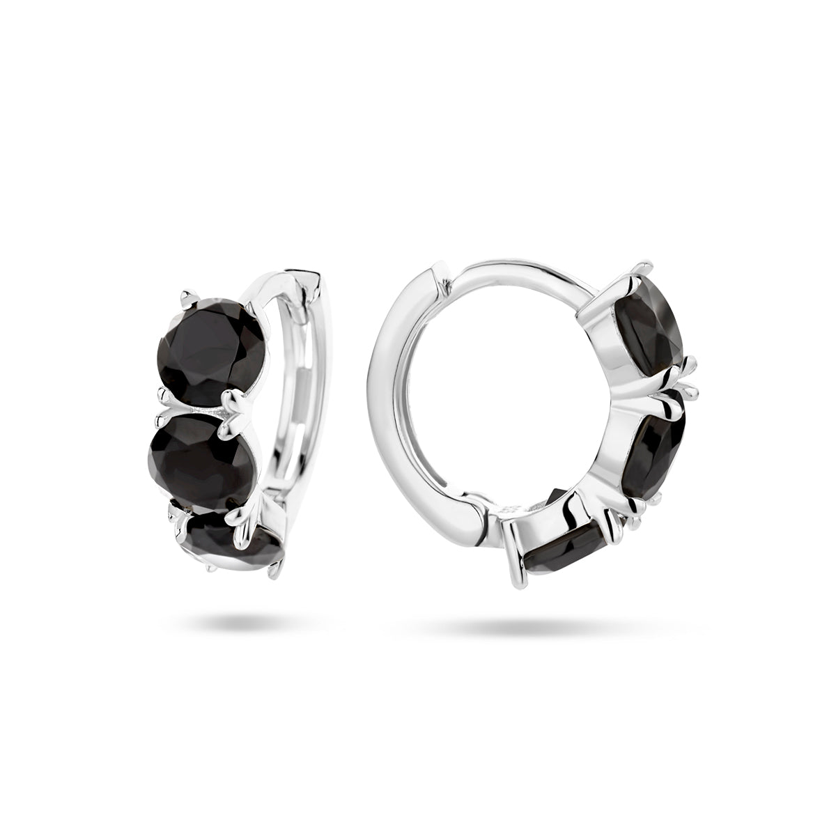 vDam Klapoorringen Zwart Zirkonia Zilver Gerhodineerd 1336596