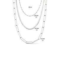 vDam Multi-collier 5,5 Mm 45cm Cm Zilver Gerhodineerd 1334416  45cm