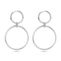 vDam Oorhangers Cirkels Gediamanteerd Zilver Gerhodineerd 1338552