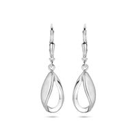 vDam Oorhangers Druppel Brisur Haak Poli/mat 33 Mm Zilver Gerhodineerd 1340044