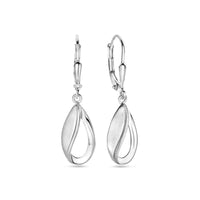 vDam Oorhangers Druppel Brisur Haak Poli/mat 33 Mm Zilver Gerhodineerd 1340044