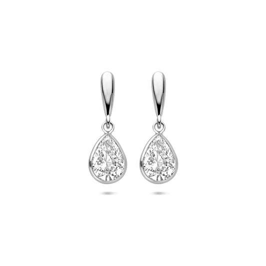 vDam Oorhangers Druppel Zirkonia 20 Mm Zilver Gerhodineerd 1341723