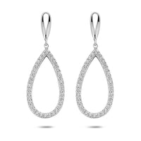 vDam Oorhangers Druppel Zirkonia 43 Mm Zilver Gerhodineerd 1341918