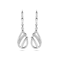 vDam Oorhangers Druppel Zirkonia Brisur Haak 33 Mm Zilver Gerhodineerd 1340045